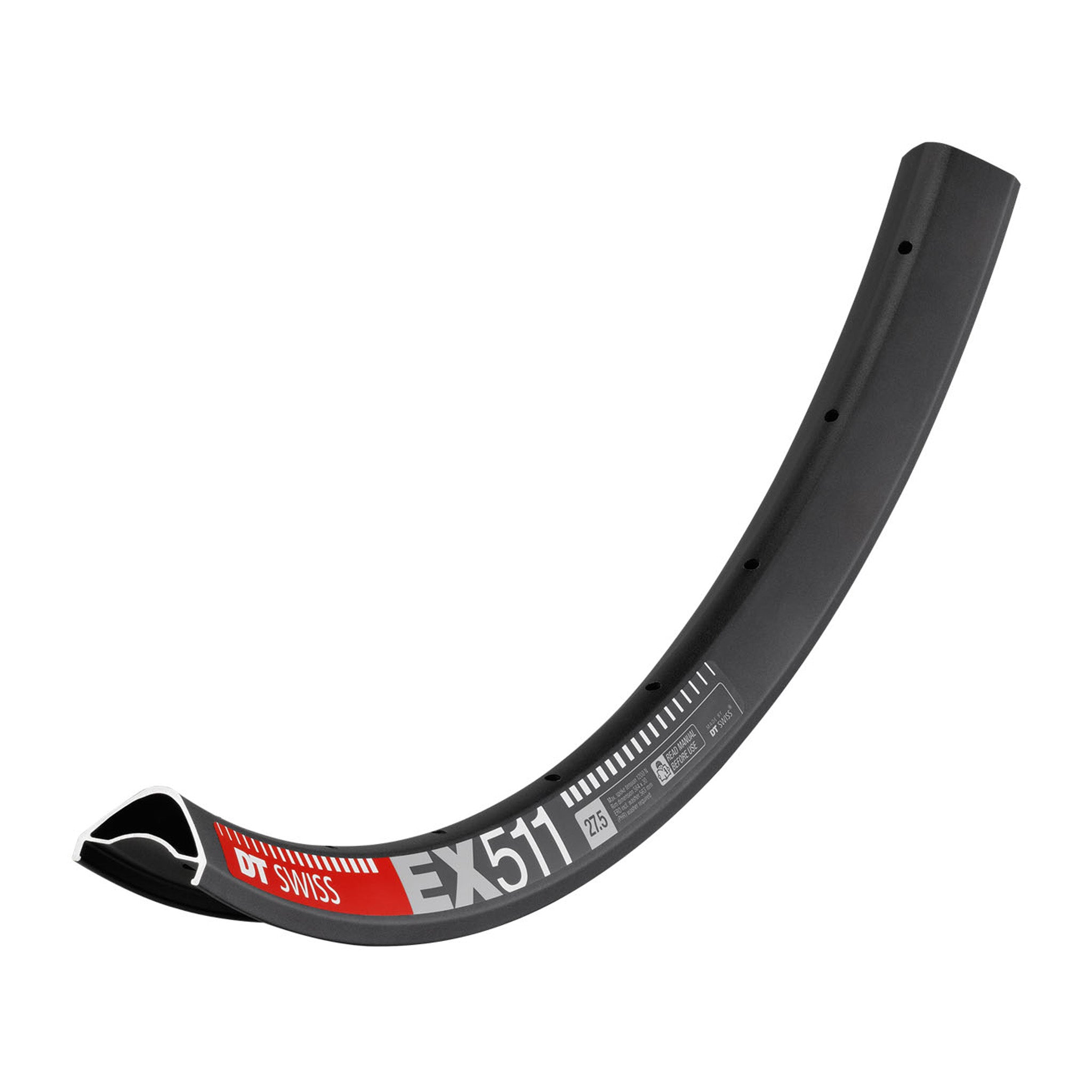 DT Swiss EX 511 Tubeless Ready 27.5" Disc Rim, 28h, Black-0