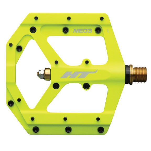 HT Pedals ME03 Evo+ Platform Pedals, CrMo - Neon Yellow-0