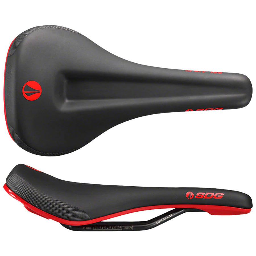 SDG Bel-Air V3 Max Saddle, Lux-Alloy Rails, Black/Red-0