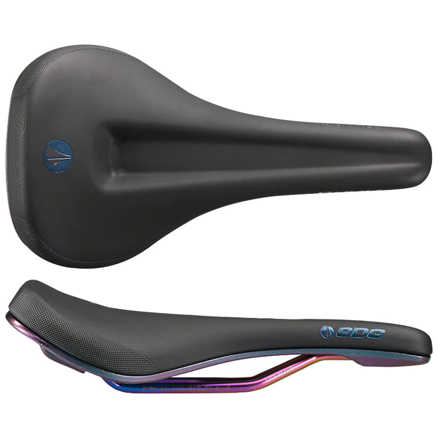 SDG Bel-Air V3 Max Saddle, Lux-Alloy Rails, Black/Oil-Slic-0