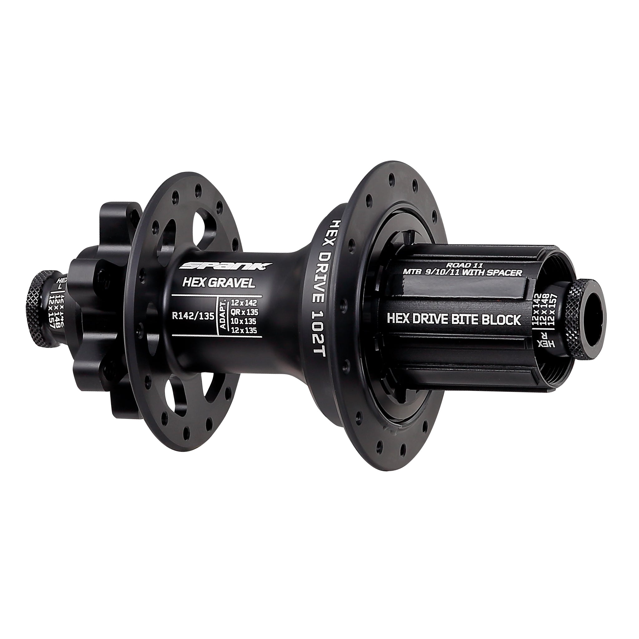 Spank HEX Gravel 6B Disc Rear Hub, 28h, 12x142mm, HG Road-0