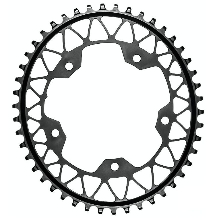 Absolute Black 5x110BCD Gravel 1X Oval Chainring, 44T - Black-0