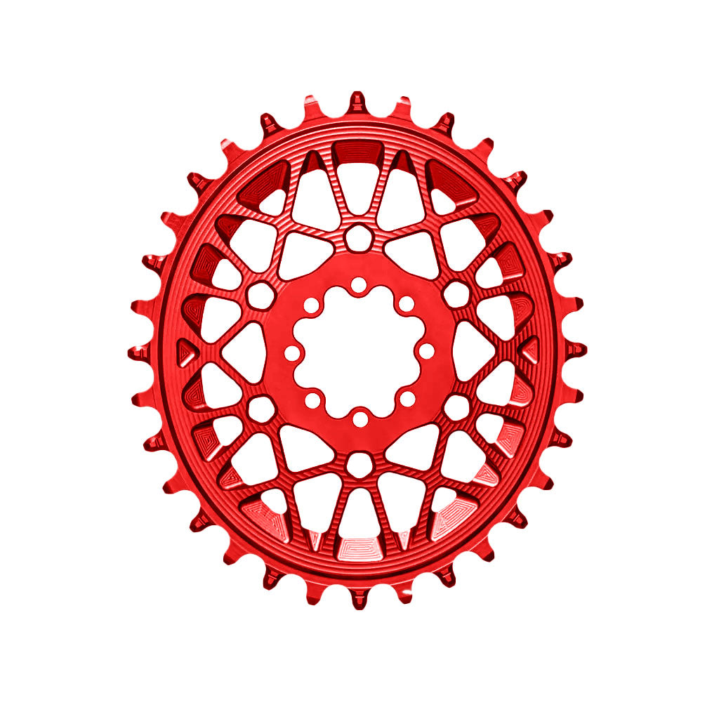 Absolute Black Oval SRAM T-Type DM 8-Hole Boost Chainring, 34T, Red-0