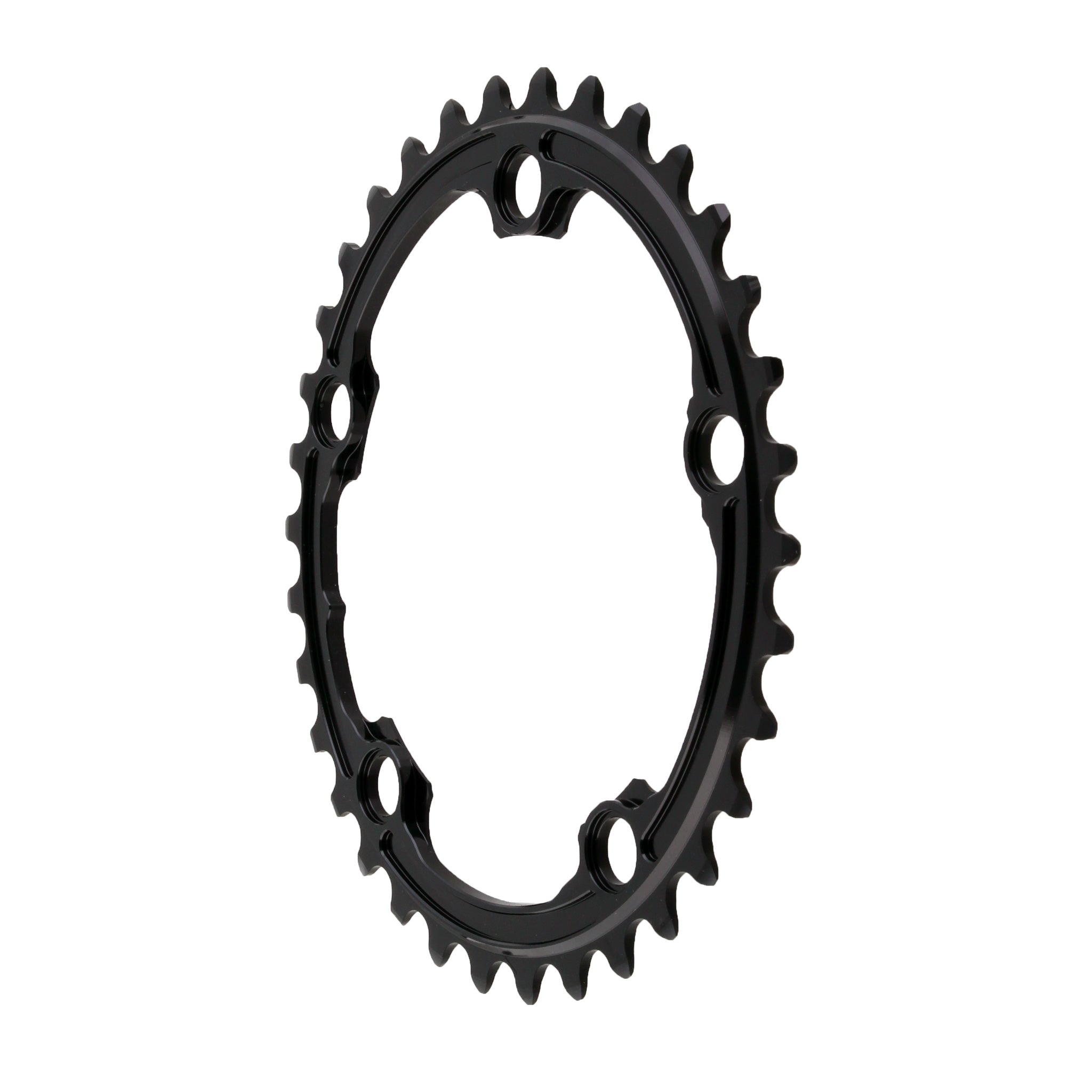 Absolute Black Premium Oval Road Chainring, 5x110BCD 34T - Black-0