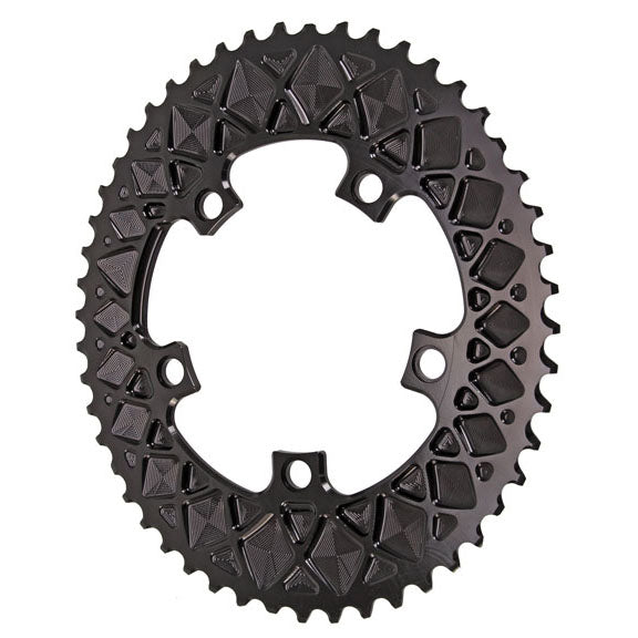 Absolute Black Premium Oval Road Chainring, 5x110BCD 50T - Black-0