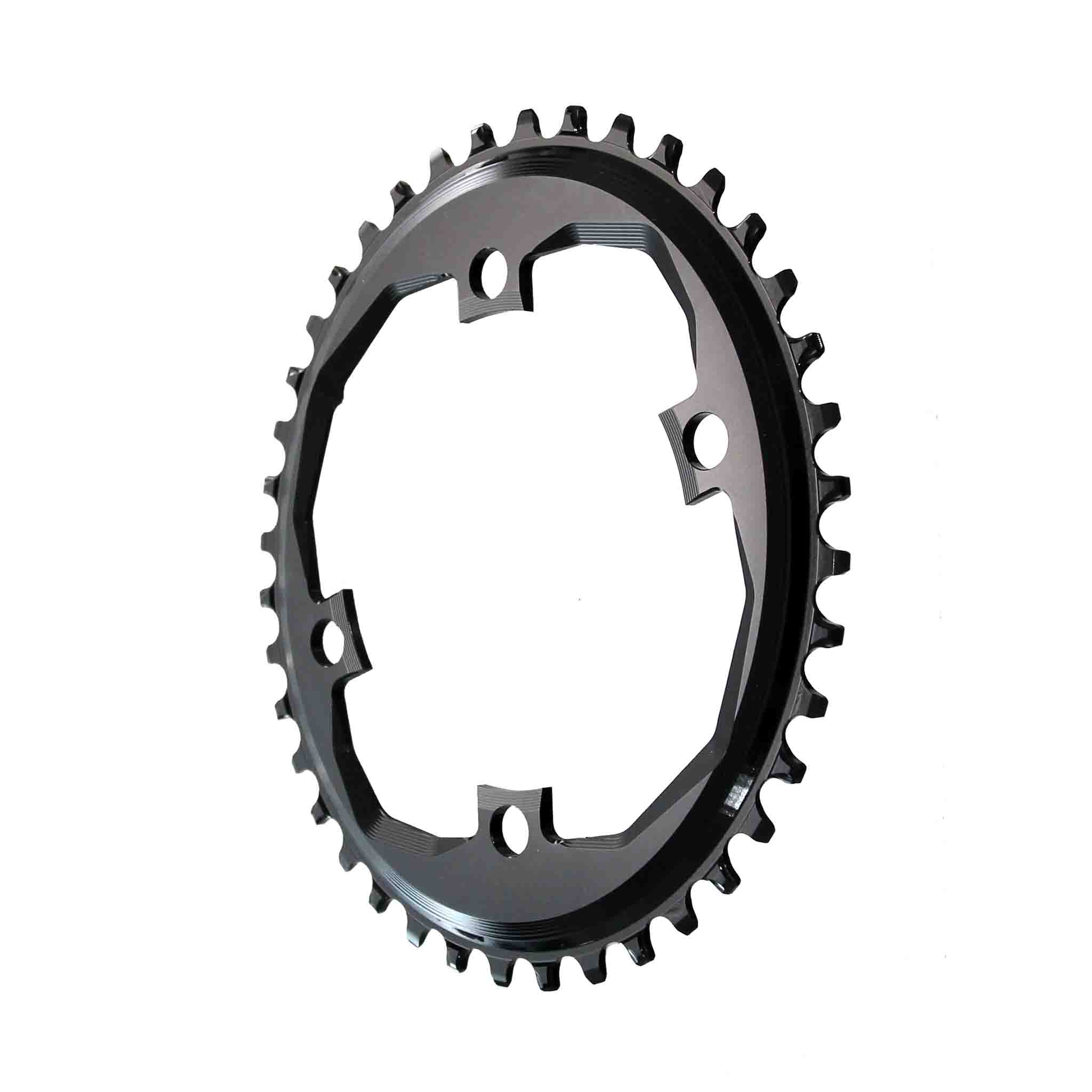 Absolute Black Oval Traction Chainring, 4x110mm Apex1 42T - Black-0