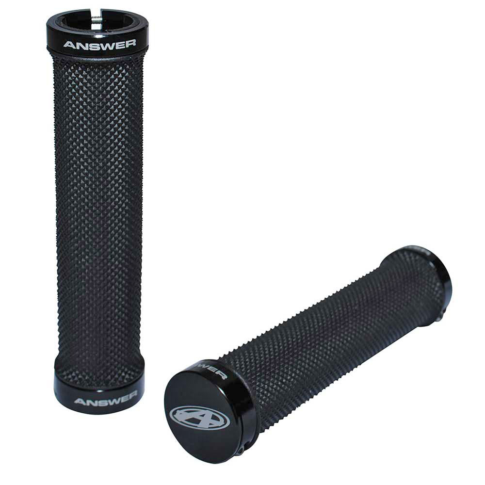 AnswerBMX Pro Flangeless Knurley Grip, Black-0