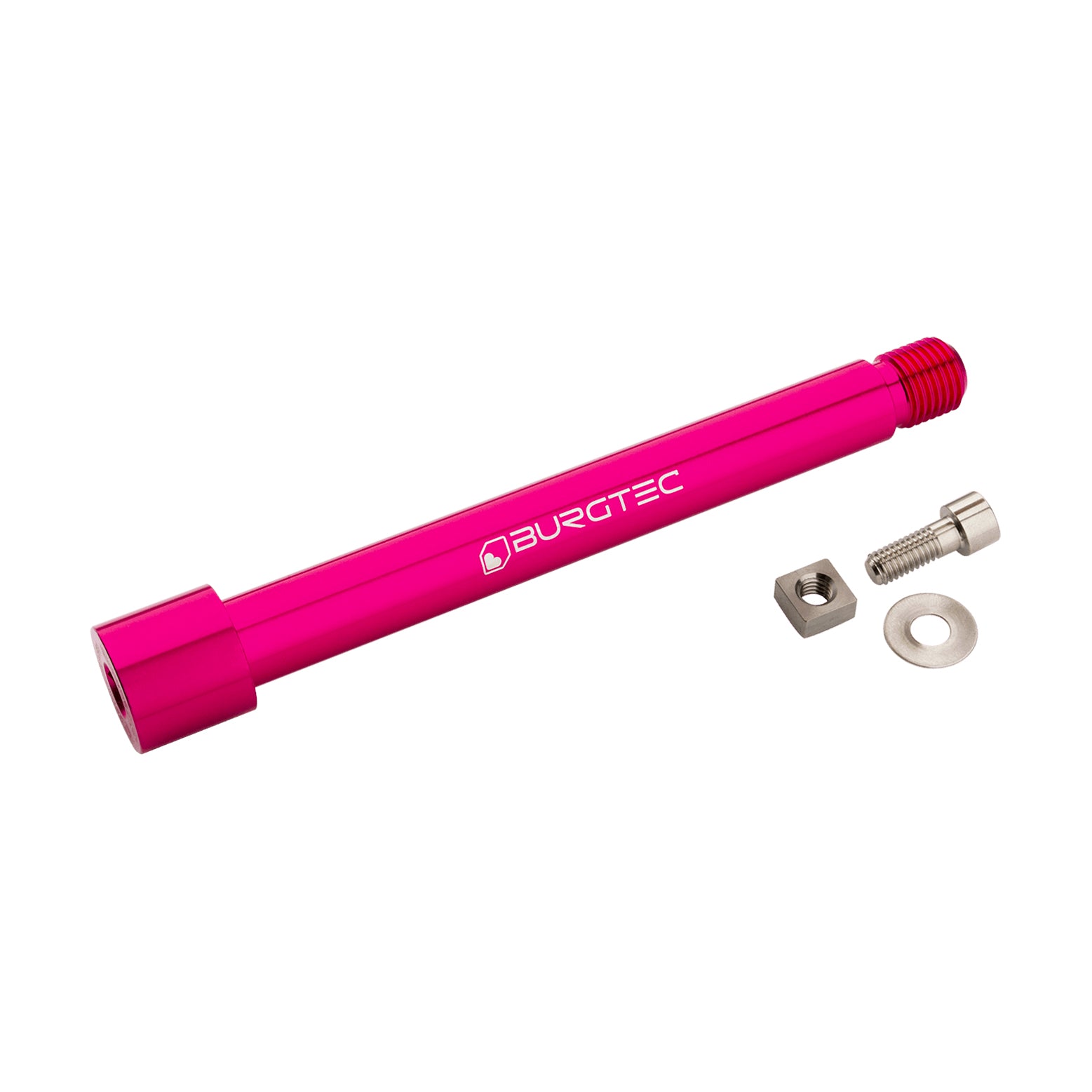 Burgtec Fox Fork 2021+ Axle, 15x110mm, Toxic Barbie Pink-0