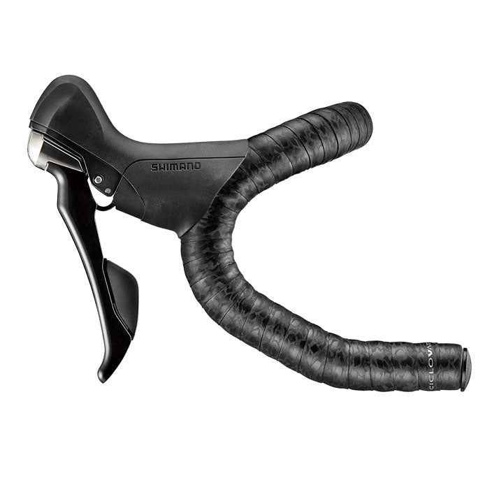 Ciclovation Leather Touch Handlebar Tape, Diamond Black w/Blk Plug-0