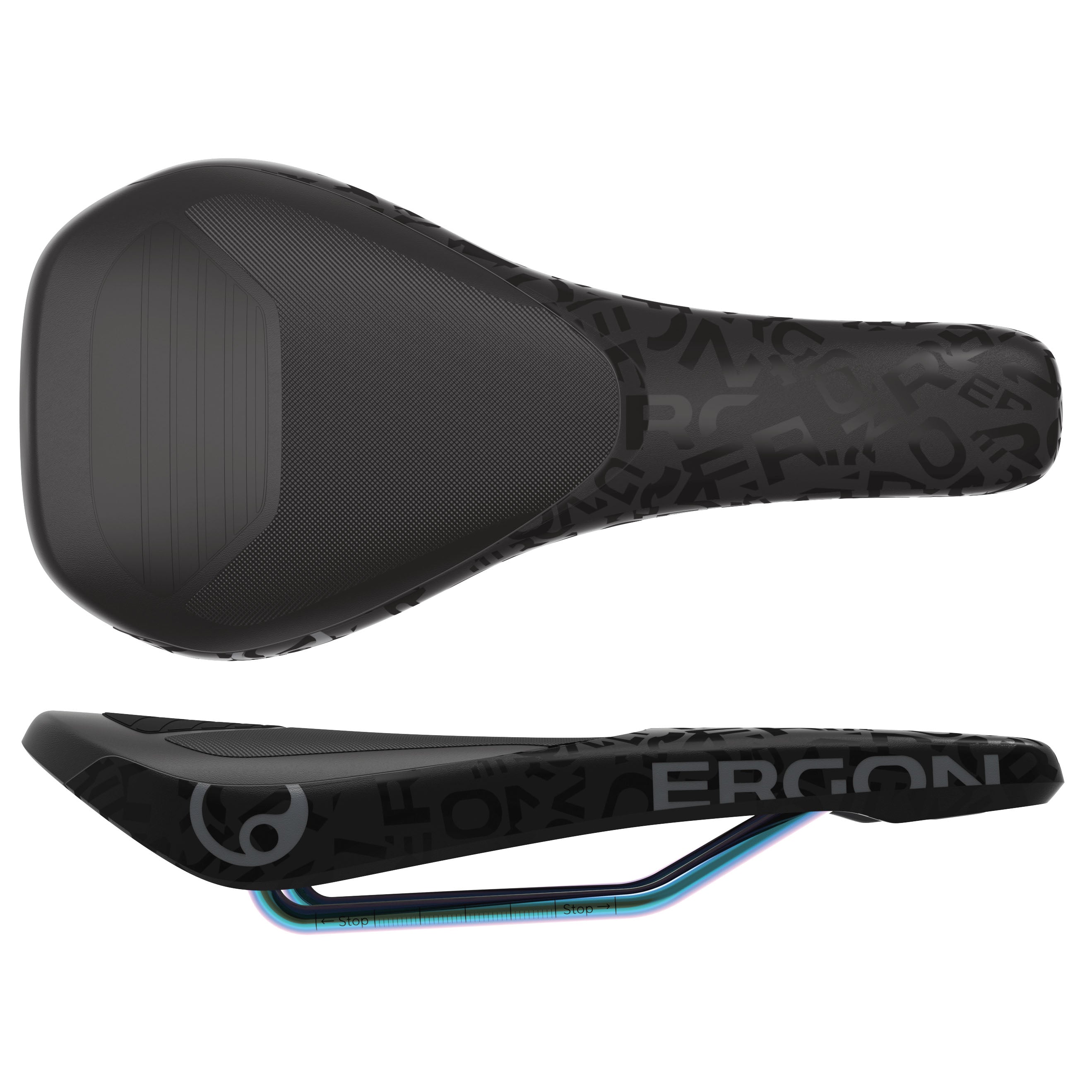 Ergon SM Downhill Comp Team Saddle, Black/Oil Slick-0