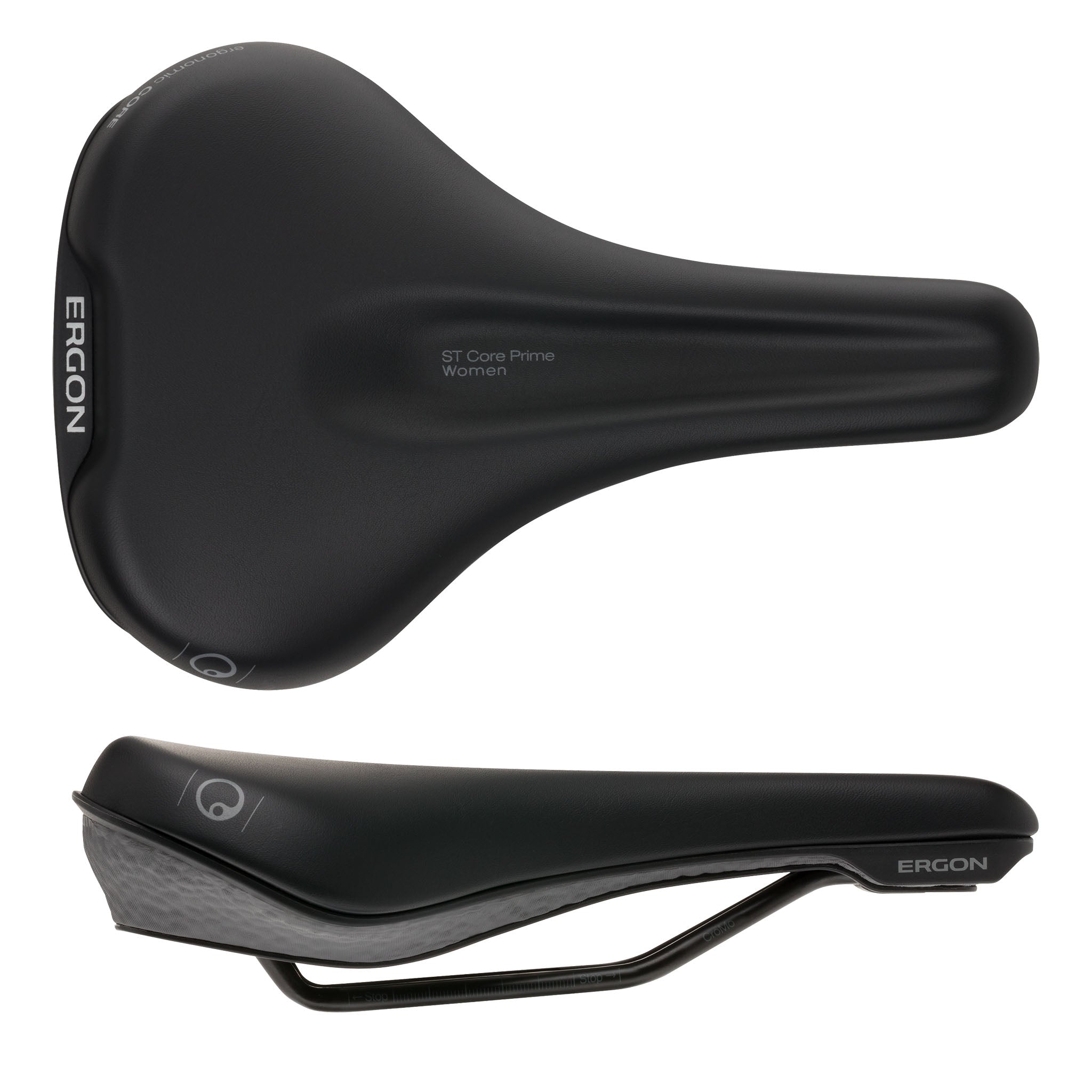 Ergon ST Core Evo Women's Saddle, Medium/Large, Black-0