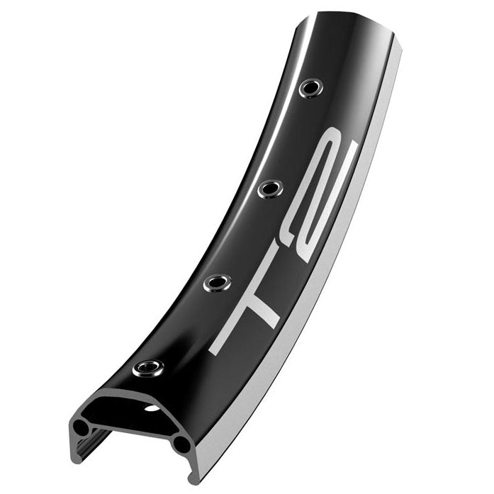 Halo T2 24" Rim, CNC Sidewall, 36h, Black/Silver-0