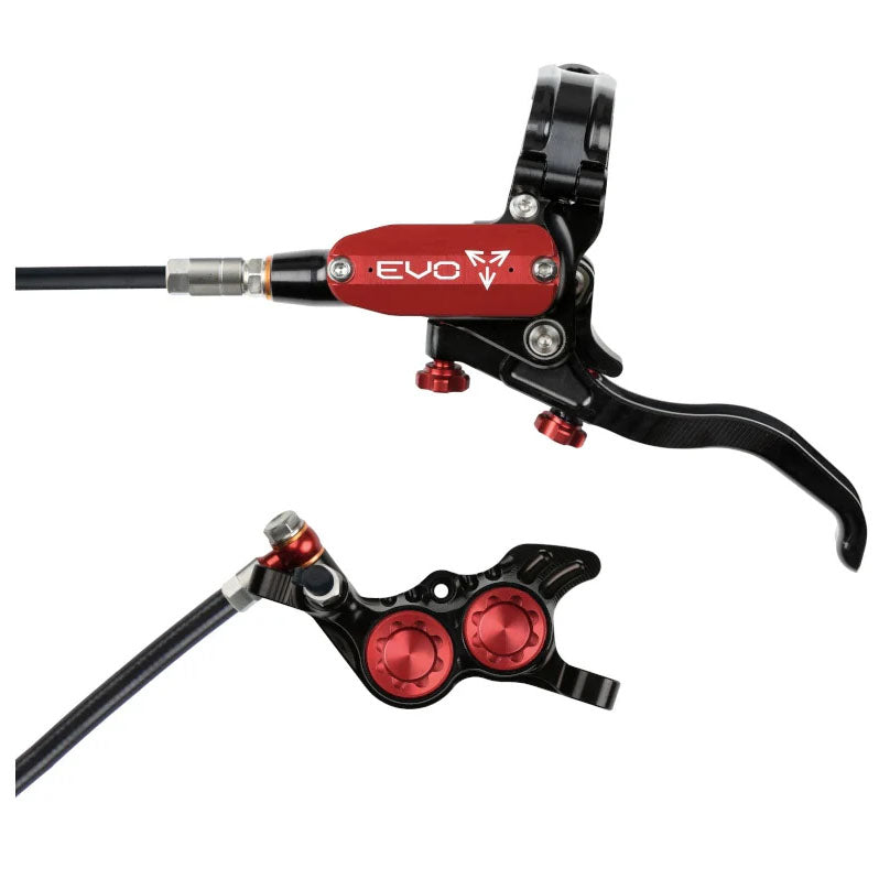 Hope Tech 4 Evo GR4 Disc Brake, Right/Rear, 74mm, Blk/Red-0