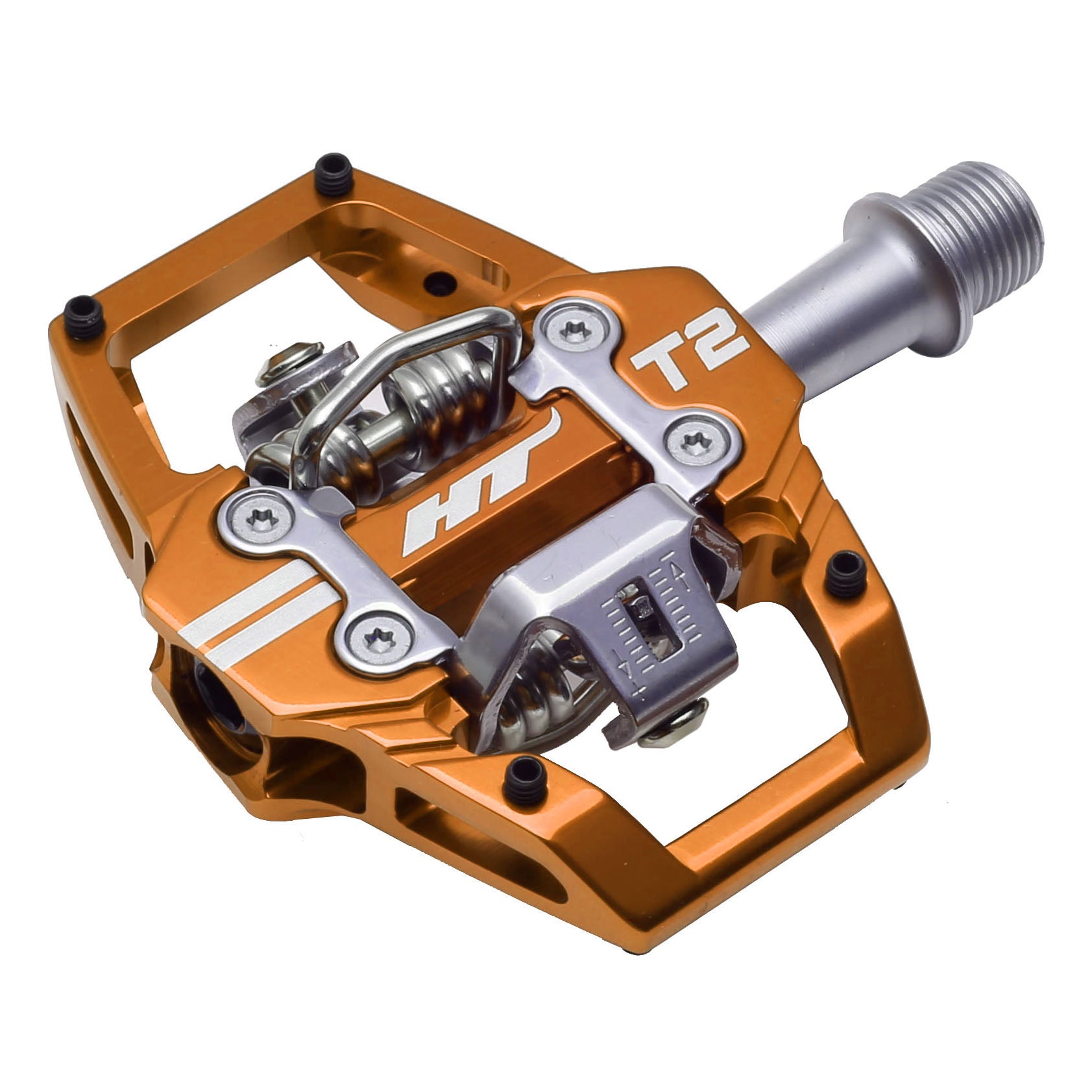HT Pedals T2 Clipless Platform Pedals, CrMo - Root Beer-0