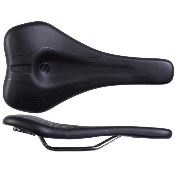 SQlab 611 Ergowave CrMo rail 140* Saddle, blk-0
