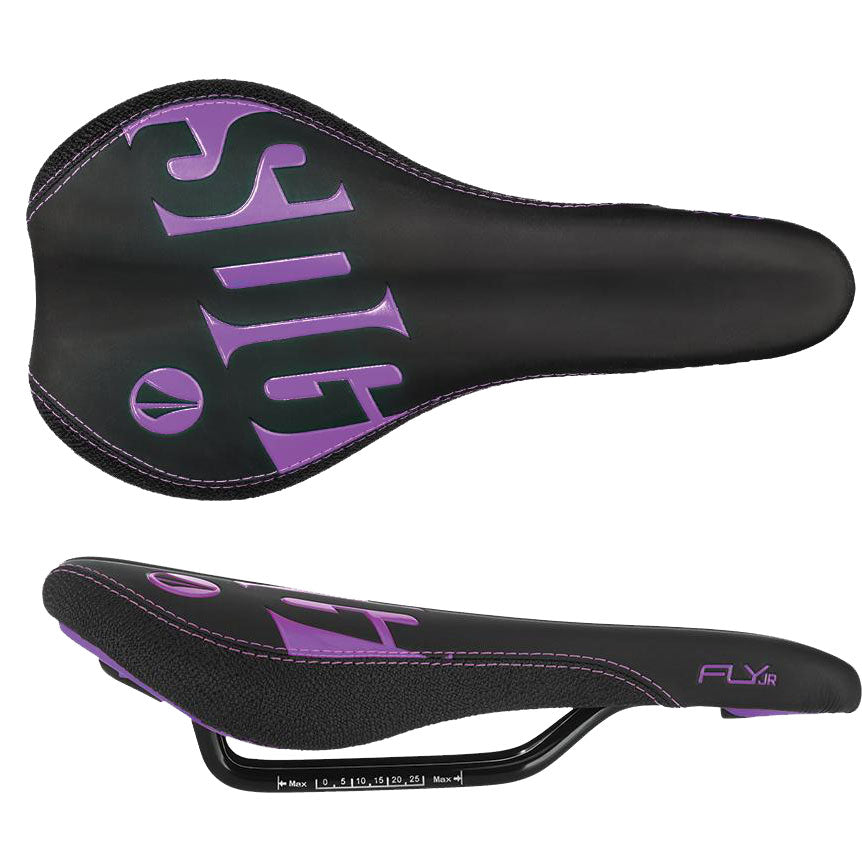 SDG Fly Jr Saddle, Steel Rails - Blk/Purple-0
