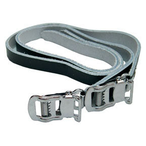 Soma Classic Leather Single Toe Straps, Black, Pair-0