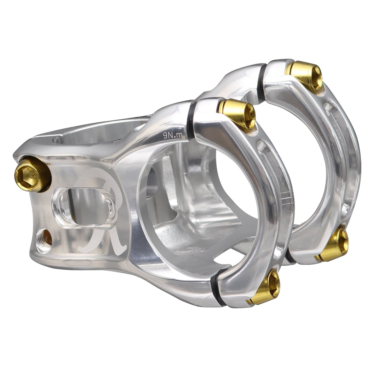 Spank Split 35 Rainier Beer Stem, Silver with Gold Top Cap-0