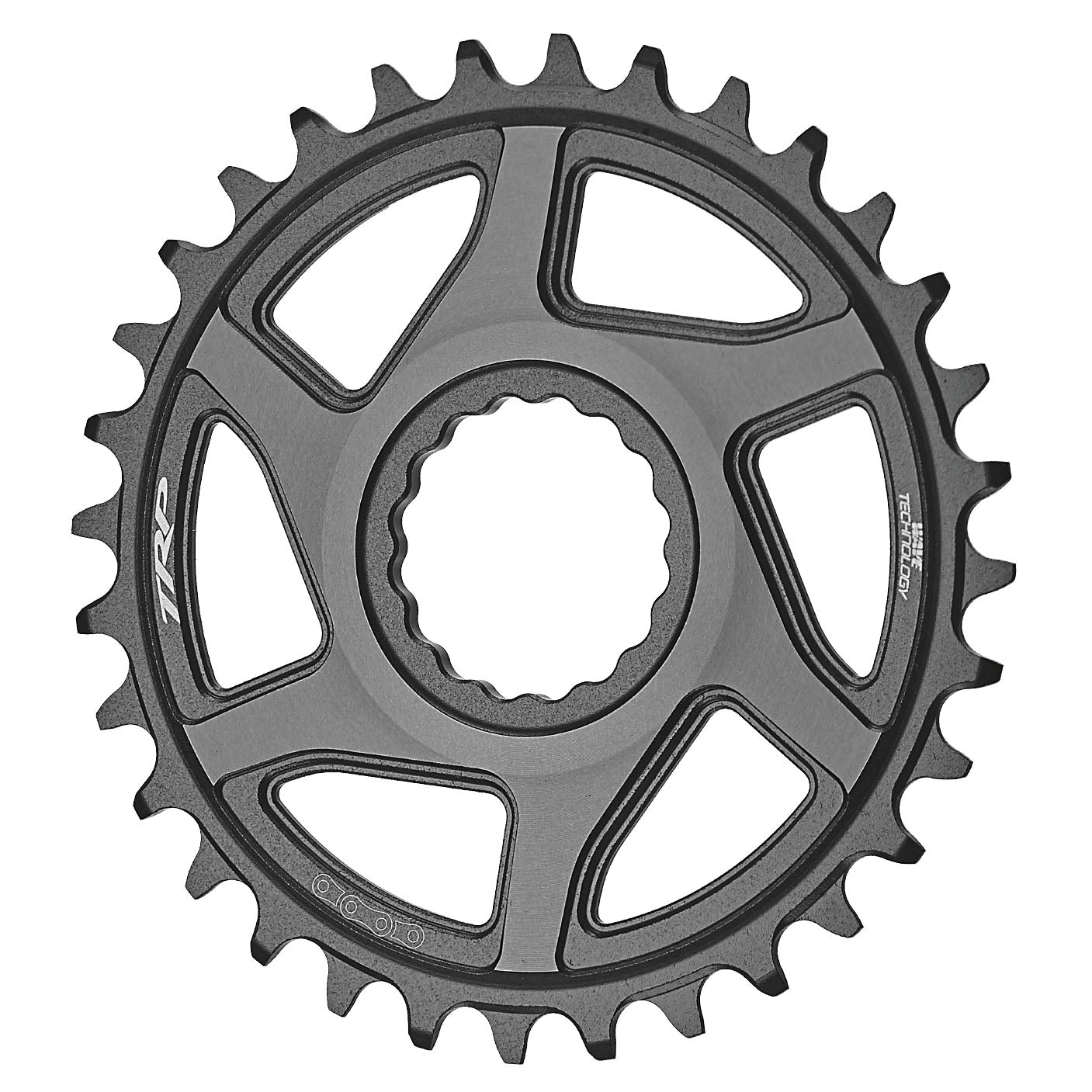 TRP Boost 3mm Offset Chainring, 32T - Black/Silver-0