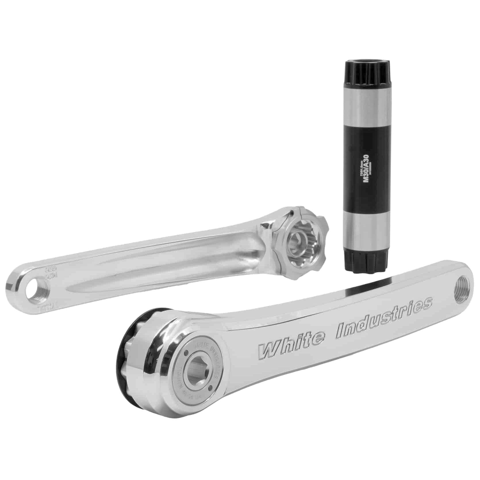 White Industries M30 Mountain Cranks, 30mm Spindle, 155mm, Silver-0