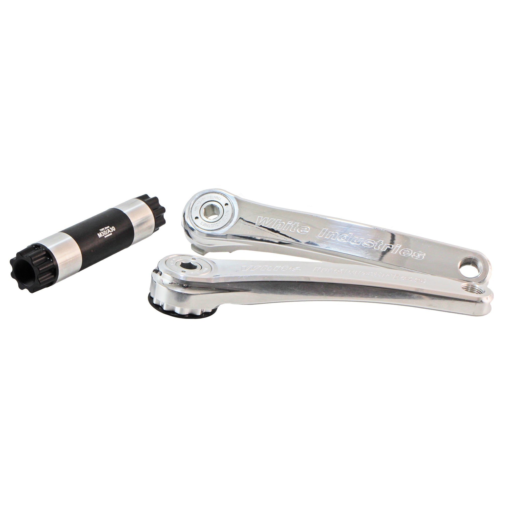 White Industries M30 Mountain Cranks, 30mm Spindle, 175mm, Silver  -0