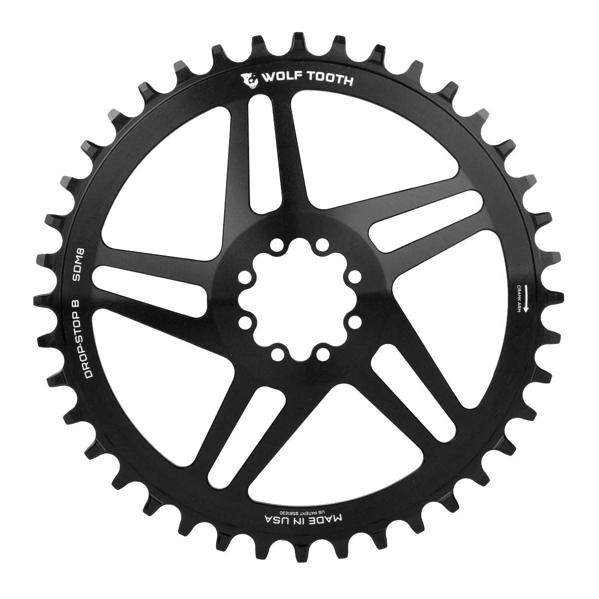 Wolf Tooth Components 8-Bolt Road/Gravel Chainring (Flat Top), 40T, Blk-0