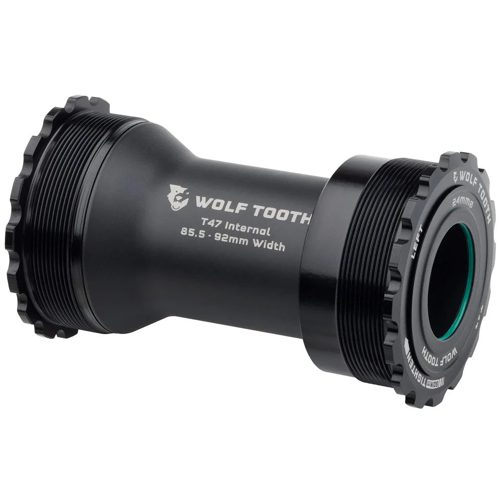 Wolf Tooth Components Bottom Bracket, T47 Internal, 24mm for Shimano, Black-0