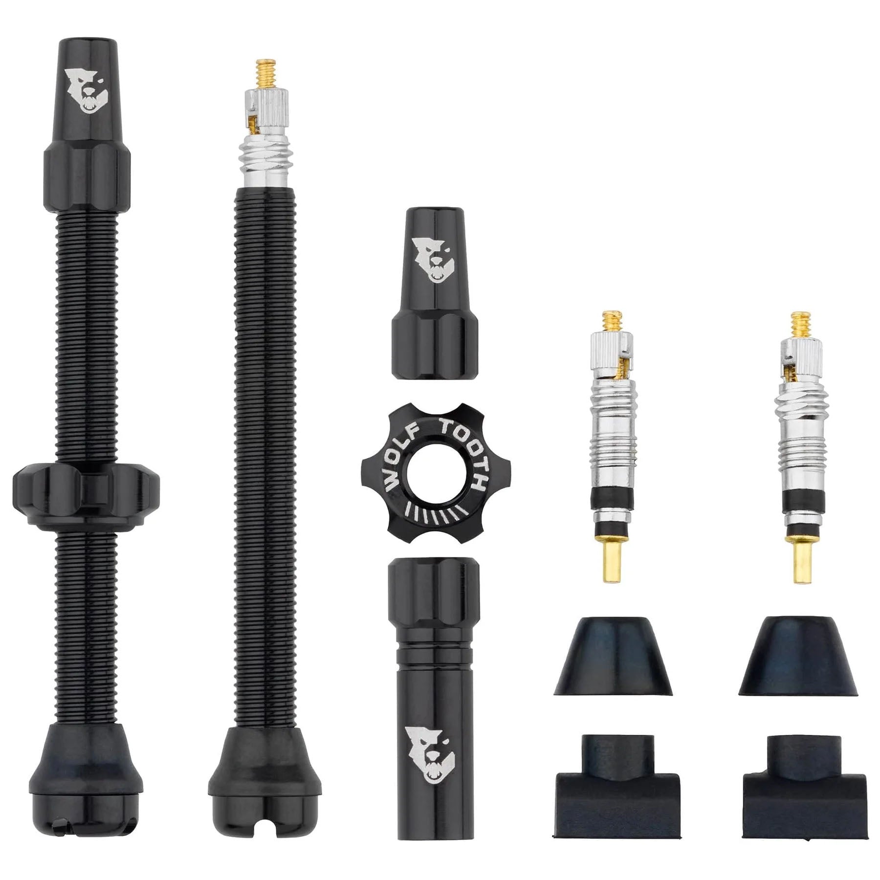 Wolf Tooth Components Tubeless Valve Stem Kit, 60mm, Black-0