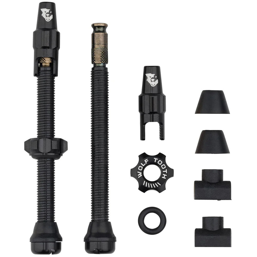 Wolf Tooth Components Tubeless Valve Stem Kit, Clik Valve, 60mm, Black-0