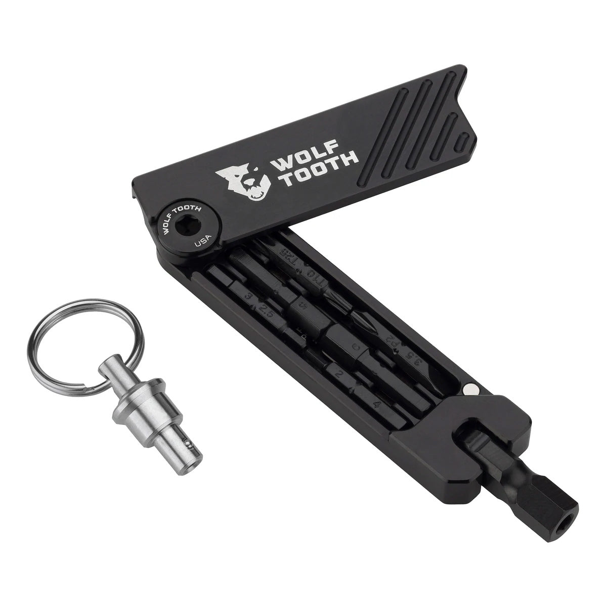 Wolf Tooth Components 6-Bit Hex Wrench Multi-Tool w/ Key Ring, Black-0
