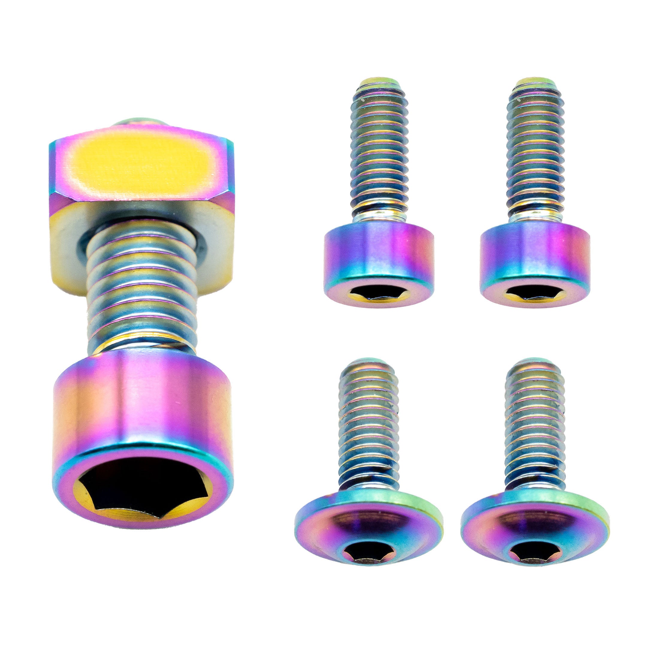 Better Bolts Fox 36 Fork Titanium Bolt Kit, Fit4/Grip, Rainbow, 5/C-0